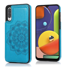 Load image into Gallery viewer, Double Buckle Mandala Pattern PU+TPU Protective Case with Card Slots &amp; Holder &amp; Photo Frame, For Samsung Galaxy A10e / A20e, For Samsung Galaxy A20 / A30, For Samsung Galaxy A50 / A50s, For Samsung Galaxy A51, For Samsung Galaxy A70                    ...
