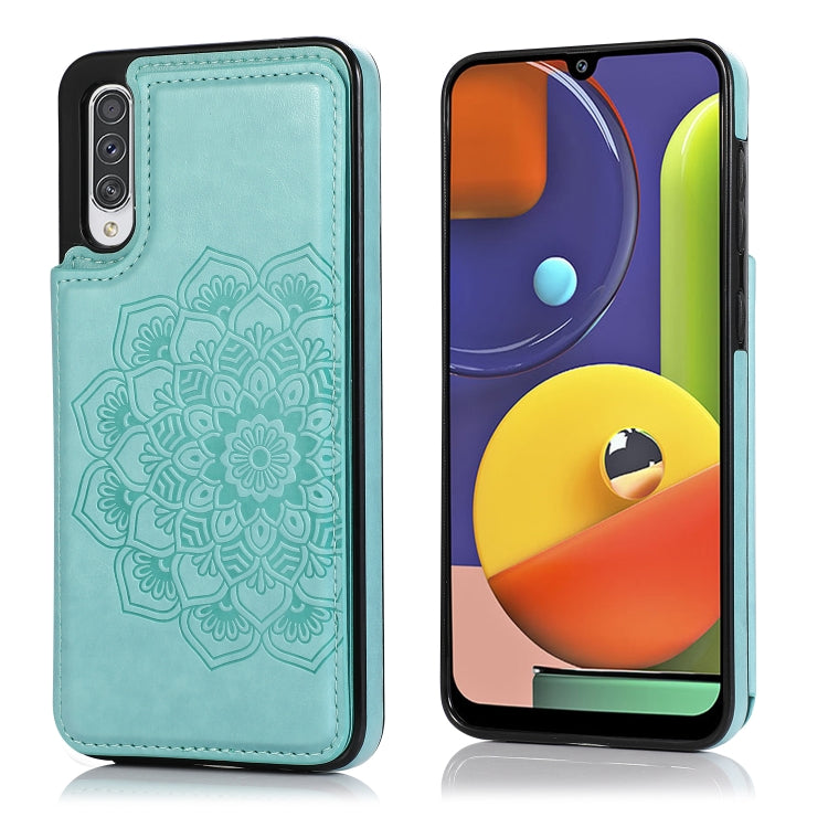 Double Buckle Mandala Pattern PU+TPU Protective Case with Card Slots & Holder & Photo Frame, For Samsung Galaxy A10e / A20e, For Samsung Galaxy A20 / A30, For Samsung Galaxy A50 / A50s, For Samsung Galaxy A51, For Samsung Galaxy A70                    ...