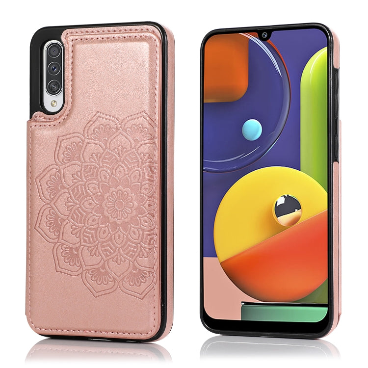 Double Buckle Mandala Pattern PU+TPU Protective Case with Card Slots & Holder & Photo Frame, For Samsung Galaxy A10e / A20e, For Samsung Galaxy A20 / A30, For Samsung Galaxy A50 / A50s, For Samsung Galaxy A51, For Samsung Galaxy A70                    ...