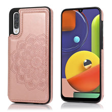Load image into Gallery viewer, Double Buckle Mandala Pattern PU+TPU Protective Case with Card Slots &amp; Holder &amp; Photo Frame, For Samsung Galaxy A10e / A20e, For Samsung Galaxy A20 / A30, For Samsung Galaxy A50 / A50s, For Samsung Galaxy A51, For Samsung Galaxy A70                    ...