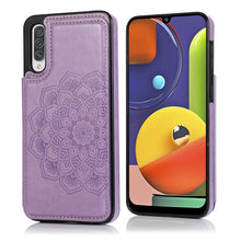 Load image into Gallery viewer, Double Buckle Mandala Pattern PU+TPU Protective Case with Card Slots &amp; Holder &amp; Photo Frame, For Samsung Galaxy A10e / A20e, For Samsung Galaxy A20 / A30, For Samsung Galaxy A50 / A50s, For Samsung Galaxy A51, For Samsung Galaxy A70                    ...