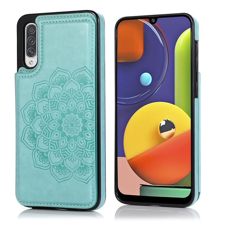 Double Buckle Mandala Pattern PU+TPU Protective Case with Card Slots & Holder & Photo Frame, For Samsung Galaxy A10e / A20e, For Samsung Galaxy A20 / A30, For Samsung Galaxy A50 / A50s, For Samsung Galaxy A51, For Samsung Galaxy A70                    ...