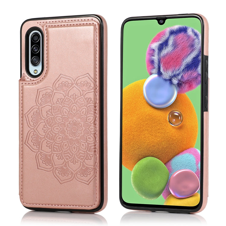Double Buckle Mandala Pattern PU+TPU Protective Case with Card Slots & Holder & Photo Frame, For Samsung Galaxy A10e / A20e, For Samsung Galaxy A20 / A30, For Samsung Galaxy A50 / A50s, For Samsung Galaxy A51, For Samsung Galaxy A70                    ...