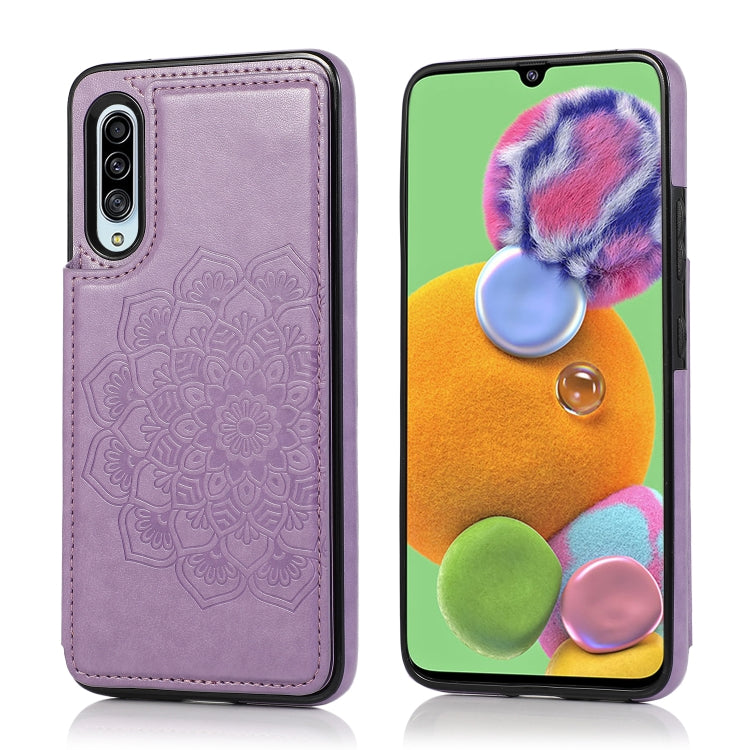 Double Buckle Mandala Pattern PU+TPU Protective Case with Card Slots & Holder & Photo Frame, For Samsung Galaxy A10e / A20e, For Samsung Galaxy A20 / A30, For Samsung Galaxy A50 / A50s, For Samsung Galaxy A51, For Samsung Galaxy A70                    ...