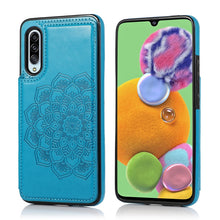 Load image into Gallery viewer, Double Buckle Mandala Pattern PU+TPU Protective Case with Card Slots &amp; Holder &amp; Photo Frame, For Samsung Galaxy A10e / A20e, For Samsung Galaxy A20 / A30, For Samsung Galaxy A50 / A50s, For Samsung Galaxy A51, For Samsung Galaxy A70                    ...