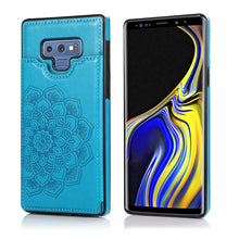 Load image into Gallery viewer, Double Buckle Mandala Pattern PU+TPU Protective Case with Card Slots &amp; Holder &amp; Photo Frame, For Samsung Galaxy A10e / A20e, For Samsung Galaxy A20 / A30, For Samsung Galaxy A50 / A50s, For Samsung Galaxy A51, For Samsung Galaxy A70                    ...