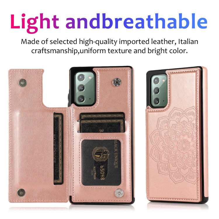 Double Buckle Mandala Pattern PU+TPU Protective Case with Card Slots & Holder & Photo Frame, For Samsung Galaxy Note20, For Samsung Galaxy S9, For Samsung Galaxy S9 Plus, For Samsung Galaxy S10, For Samsung Galaxy S10 Plus, For Samsung Galaxy S20      ...