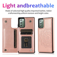 Load image into Gallery viewer, Double Buckle Mandala Pattern PU+TPU Protective Case with Card Slots &amp; Holder &amp; Photo Frame, For Samsung Galaxy Note20, For Samsung Galaxy S9, For Samsung Galaxy S9 Plus, For Samsung Galaxy S10, For Samsung Galaxy S10 Plus, For Samsung Galaxy S20      ...