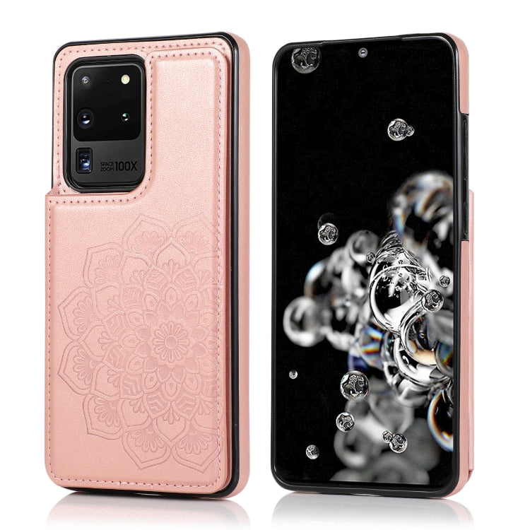 Double Buckle Mandala Pattern PU+TPU Protective Case with Card Slots & Holder & Photo Frame, For Samsung Galaxy Note20, For Samsung Galaxy S9, For Samsung Galaxy S9 Plus, For Samsung Galaxy S10, For Samsung Galaxy S10 Plus, For Samsung Galaxy S20      ...