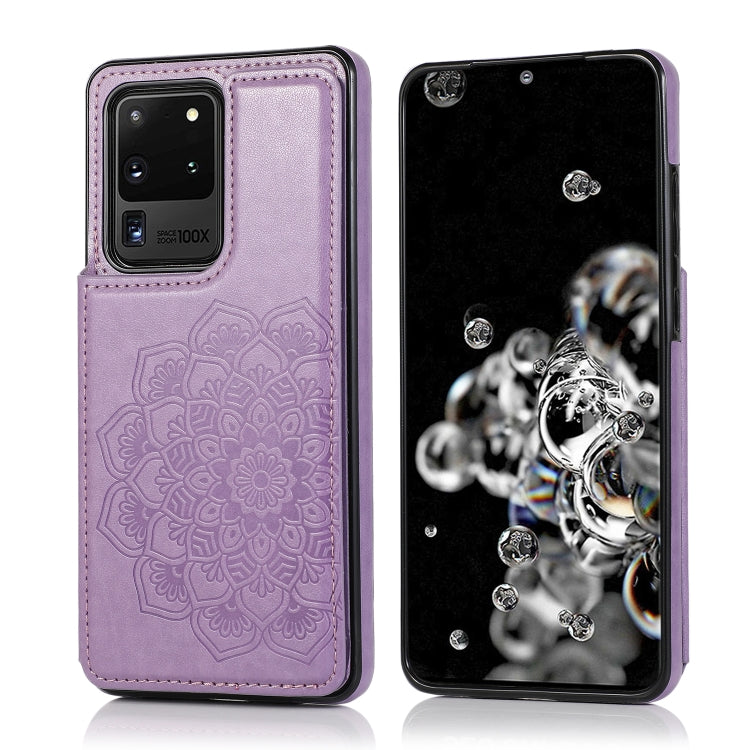 Double Buckle Mandala Pattern PU+TPU Protective Case with Card Slots & Holder & Photo Frame, For Samsung Galaxy Note20, For Samsung Galaxy S9, For Samsung Galaxy S9 Plus, For Samsung Galaxy S10, For Samsung Galaxy S10 Plus, For Samsung Galaxy S20      ...