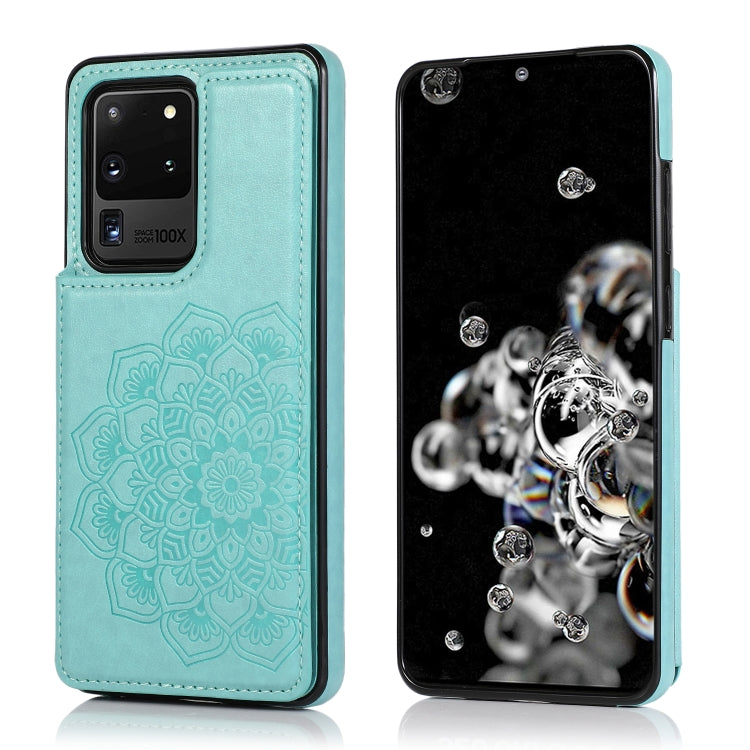 Double Buckle Mandala Pattern PU+TPU Protective Case with Card Slots & Holder & Photo Frame, For Samsung Galaxy Note20, For Samsung Galaxy S9, For Samsung Galaxy S9 Plus, For Samsung Galaxy S10, For Samsung Galaxy S10 Plus, For Samsung Galaxy S20      ...