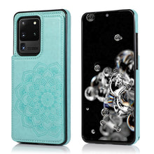 Load image into Gallery viewer, Double Buckle Mandala Pattern PU+TPU Protective Case with Card Slots &amp; Holder &amp; Photo Frame, For Samsung Galaxy Note20, For Samsung Galaxy S9, For Samsung Galaxy S9 Plus, For Samsung Galaxy S10, For Samsung Galaxy S10 Plus, For Samsung Galaxy S20      ...