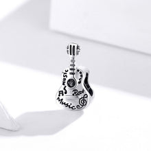 Load image into Gallery viewer, S925 Sterling Silver Simple Guitar Beads DIY Bracelet Necklace Accessories, Guitar
