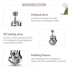 Load image into Gallery viewer, S925 Sterling Silver Simple Guitar Beads DIY Bracelet Necklace Accessories, Guitar
