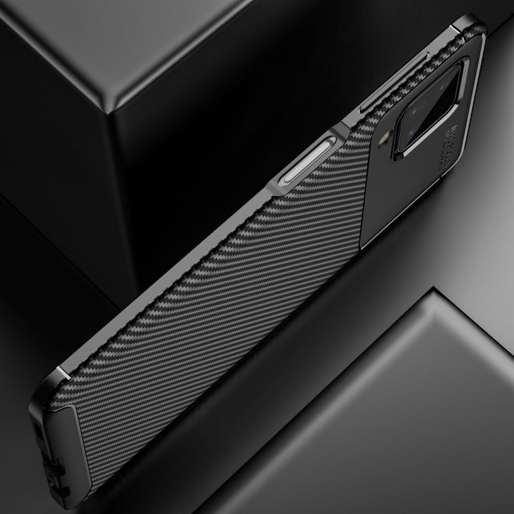 Carbon Fiber Texture Shockproof TPU Case, For Samsung Galaxy A12