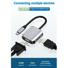 Load image into Gallery viewer, HW-6002 2 In 1 Type-C / USB-C to HDMI + VGA Adapter Converter, HW-6002