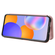 Load image into Gallery viewer, Carbon Fiber Texture Magnetic Horizontal Flip TPU + PC + PU Leather Case with Card Slot, For Huawei Y9a, For Huawei nova 8 SE, For Huawei Honor 10X Lite, For Samsung Galaxy A12 / M12, For Samsung Galaxy A32 5G, For Samsung Galaxy S30                   ...