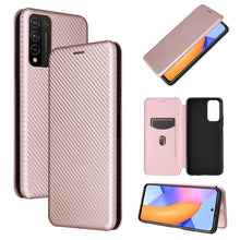 Load image into Gallery viewer, Carbon Fiber Texture Magnetic Horizontal Flip TPU + PC + PU Leather Case with Card Slot, For Huawei Y9a, For Huawei nova 8 SE, For Huawei Honor 10X Lite, For Samsung Galaxy A12 / M12, For Samsung Galaxy A32 5G, For Samsung Galaxy S30                   ...
