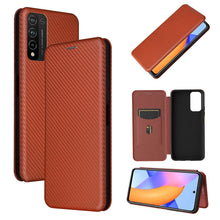 Load image into Gallery viewer, Carbon Fiber Texture Magnetic Horizontal Flip TPU + PC + PU Leather Case with Card Slot, For Huawei Y9a, For Huawei nova 8 SE, For Huawei Honor 10X Lite, For Samsung Galaxy A12 / M12, For Samsung Galaxy A32 5G, For Samsung Galaxy S30                   ...