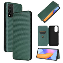 Load image into Gallery viewer, Carbon Fiber Texture Magnetic Horizontal Flip TPU + PC + PU Leather Case with Card Slot, For Huawei Y9a, For Huawei nova 8 SE, For Huawei Honor 10X Lite, For Samsung Galaxy A12 / M12, For Samsung Galaxy A32 5G, For Samsung Galaxy S30                   ...