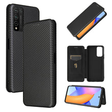 Load image into Gallery viewer, Carbon Fiber Texture Magnetic Horizontal Flip TPU + PC + PU Leather Case with Card Slot, For Huawei Y9a, For Huawei nova 8 SE, For Huawei Honor 10X Lite, For Samsung Galaxy A12 / M12, For Samsung Galaxy A32 5G, For Samsung Galaxy S30                   ...