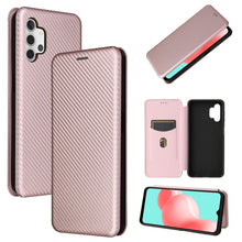Load image into Gallery viewer, Carbon Fiber Texture Magnetic Horizontal Flip TPU + PC + PU Leather Case with Card Slot, For Huawei Y9a, For Huawei nova 8 SE, For Huawei Honor 10X Lite, For Samsung Galaxy A12 / M12, For Samsung Galaxy A32 5G, For Samsung Galaxy S30                   ...