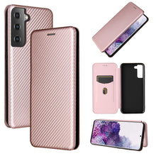 Load image into Gallery viewer, Carbon Fiber Texture Magnetic Horizontal Flip TPU + PC + PU Leather Case with Card Slot, For Huawei Y9a, For Huawei nova 8 SE, For Huawei Honor 10X Lite, For Samsung Galaxy A12 / M12, For Samsung Galaxy A32 5G, For Samsung Galaxy S30                   ...