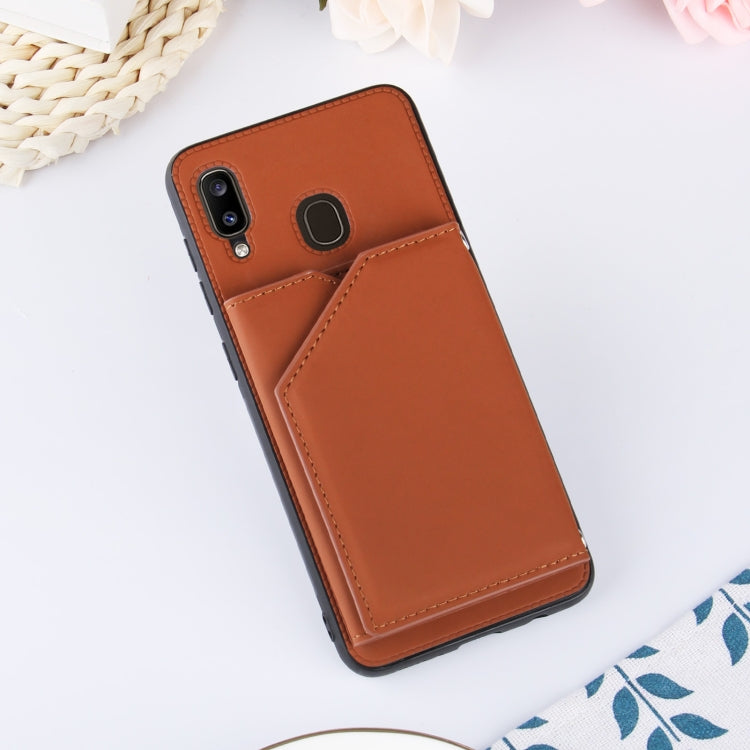 Skin Feel PU + TPU + PC Back Cover Shockproof Case with Card Slots & Holder & Photo Frame, For Samsung Galaxy A20 & A30, For Samsung Galaxy A31, For Samsung Galaxy A51, For Samsung Galaxy M51, For Samsung Galaxy M80s & A91, For Samsung Galaxy S20+