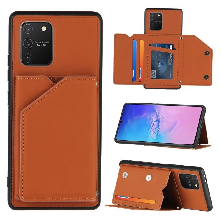 Skin Feel PU + TPU + PC Back Cover Shockproof Case with Card Slots & Holder & Photo Frame, For Samsung Galaxy A20 & A30, For Samsung Galaxy A31, For Samsung Galaxy A51, For Samsung Galaxy M51, For Samsung Galaxy M80s & A91, For Samsung Galaxy S20+