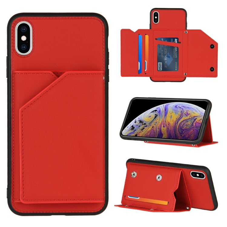 Skin Feel PU + TPU + PC Back Cover Shockproof Case with Card Slots & Holder & Photo Frame, For iPhone X / XS, For iPhone XR, For iPhone XS Max, For iPhone 11 Pro, For iPhone 11, For iPhone 11 Pro Max, For iPhone 12 mini, For iPhone 12 / 12 Pro         ...
