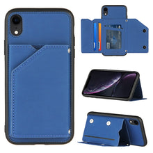 Load image into Gallery viewer, Skin Feel PU + TPU + PC Back Cover Shockproof Case with Card Slots &amp; Holder &amp; Photo Frame, For iPhone X / XS, For iPhone XR, For iPhone XS Max, For iPhone 11 Pro, For iPhone 11, For iPhone 11 Pro Max, For iPhone 12 mini, For iPhone 12 / 12 Pro         ...