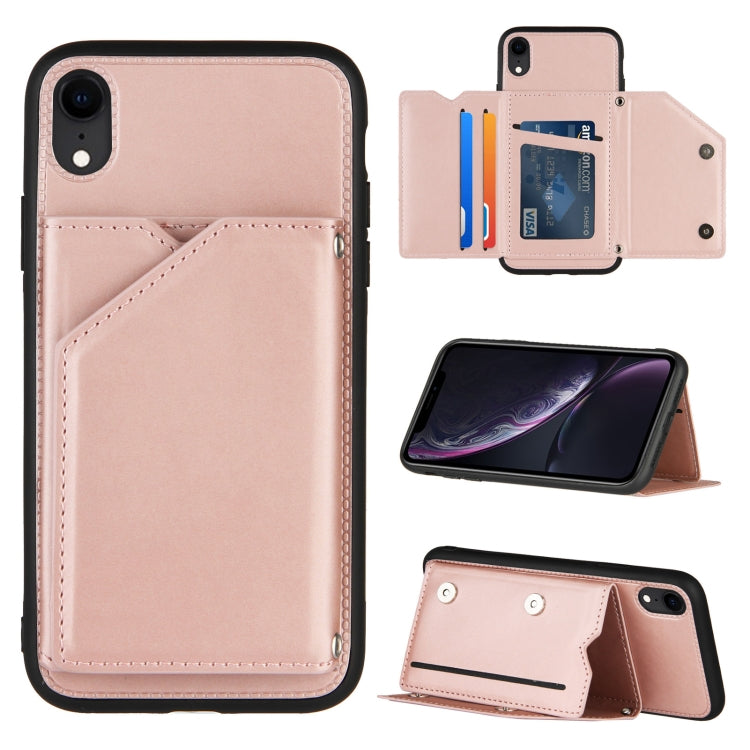 Skin Feel PU + TPU + PC Back Cover Shockproof Case with Card Slots & Holder & Photo Frame, For iPhone X / XS, For iPhone XR, For iPhone XS Max, For iPhone 11 Pro, For iPhone 11, For iPhone 11 Pro Max, For iPhone 12 mini, For iPhone 12 / 12 Pro         ...
