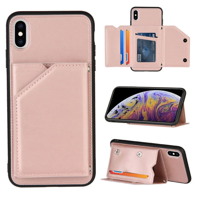 Skin Feel PU + TPU + PC Back Cover Shockproof Case with Card Slots & Holder & Photo Frame, For iPhone X / XS, For iPhone XR, For iPhone XS Max, For iPhone 11 Pro, For iPhone 11, For iPhone 11 Pro Max, For iPhone 12 mini, For iPhone 12 / 12 Pro         ...