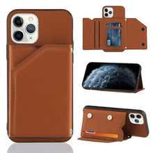 Load image into Gallery viewer, Skin Feel PU + TPU + PC Back Cover Shockproof Case with Card Slots &amp; Holder &amp; Photo Frame, For iPhone X / XS, For iPhone XR, For iPhone XS Max, For iPhone 11 Pro, For iPhone 11, For iPhone 11 Pro Max, For iPhone 12 mini, For iPhone 12 / 12 Pro         ...