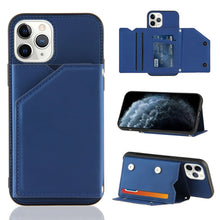 Load image into Gallery viewer, Skin Feel PU + TPU + PC Back Cover Shockproof Case with Card Slots &amp; Holder &amp; Photo Frame, For iPhone X / XS, For iPhone XR, For iPhone XS Max, For iPhone 11 Pro, For iPhone 11, For iPhone 11 Pro Max, For iPhone 12 mini, For iPhone 12 / 12 Pro         ...