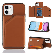 Load image into Gallery viewer, Skin Feel PU + TPU + PC Back Cover Shockproof Case with Card Slots &amp; Holder &amp; Photo Frame, For iPhone X / XS, For iPhone XR, For iPhone XS Max, For iPhone 11 Pro, For iPhone 11, For iPhone 11 Pro Max, For iPhone 12 mini, For iPhone 12 / 12 Pro         ...