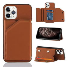 Load image into Gallery viewer, Skin Feel PU + TPU + PC Back Cover Shockproof Case with Card Slots &amp; Holder &amp; Photo Frame, For iPhone X / XS, For iPhone XR, For iPhone XS Max, For iPhone 11 Pro, For iPhone 11, For iPhone 11 Pro Max, For iPhone 12 mini, For iPhone 12 / 12 Pro         ...