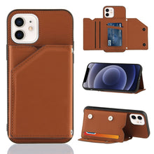 Load image into Gallery viewer, Skin Feel PU + TPU + PC Back Cover Shockproof Case with Card Slots &amp; Holder &amp; Photo Frame, For iPhone X / XS, For iPhone XR, For iPhone XS Max, For iPhone 11 Pro, For iPhone 11, For iPhone 11 Pro Max, For iPhone 12 mini, For iPhone 12 / 12 Pro         ...