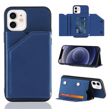 Load image into Gallery viewer, Skin Feel PU + TPU + PC Back Cover Shockproof Case with Card Slots &amp; Holder &amp; Photo Frame, For iPhone X / XS, For iPhone XR, For iPhone XS Max, For iPhone 11 Pro, For iPhone 11, For iPhone 11 Pro Max, For iPhone 12 mini, For iPhone 12 / 12 Pro         ...