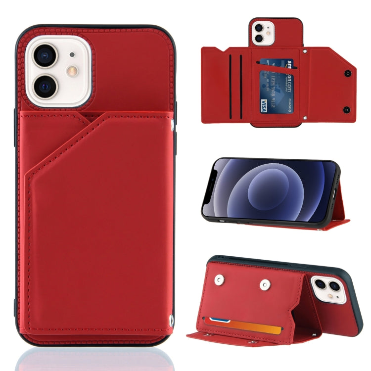 Skin Feel PU + TPU + PC Back Cover Shockproof Case with Card Slots & Holder & Photo Frame, For iPhone X / XS, For iPhone XR, For iPhone XS Max, For iPhone 11 Pro, For iPhone 11, For iPhone 11 Pro Max, For iPhone 12 mini, For iPhone 12 / 12 Pro         ...