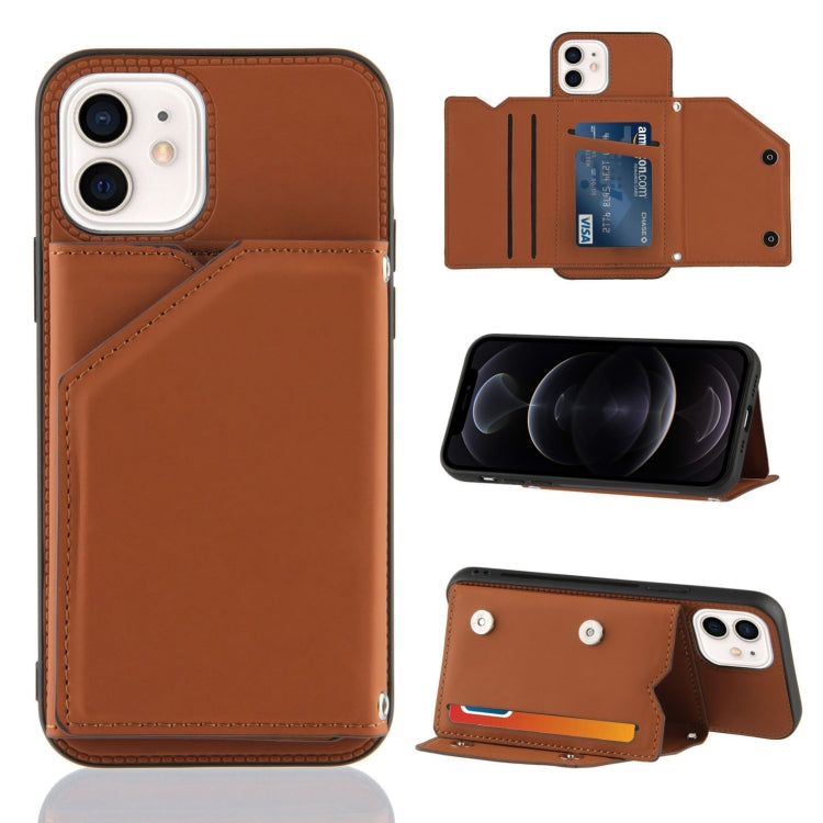 Skin Feel PU + TPU + PC Back Cover Shockproof Case with Card Slots & Holder & Photo Frame, For iPhone X / XS, For iPhone XR, For iPhone XS Max, For iPhone 11 Pro, For iPhone 11, For iPhone 11 Pro Max, For iPhone 12 mini, For iPhone 12 / 12 Pro         ...