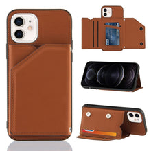 Load image into Gallery viewer, Skin Feel PU + TPU + PC Back Cover Shockproof Case with Card Slots &amp; Holder &amp; Photo Frame, For iPhone X / XS, For iPhone XR, For iPhone XS Max, For iPhone 11 Pro, For iPhone 11, For iPhone 11 Pro Max, For iPhone 12 mini, For iPhone 12 / 12 Pro         ...