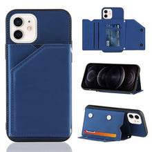 Load image into Gallery viewer, Skin Feel PU + TPU + PC Back Cover Shockproof Case with Card Slots &amp; Holder &amp; Photo Frame, For iPhone X / XS, For iPhone XR, For iPhone XS Max, For iPhone 11 Pro, For iPhone 11, For iPhone 11 Pro Max, For iPhone 12 mini, For iPhone 12 / 12 Pro         ...