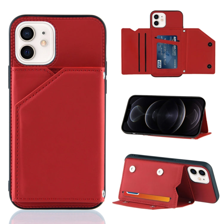 Skin Feel PU + TPU + PC Back Cover Shockproof Case with Card Slots & Holder & Photo Frame, For iPhone X / XS, For iPhone XR, For iPhone XS Max, For iPhone 11 Pro, For iPhone 11, For iPhone 11 Pro Max, For iPhone 12 mini, For iPhone 12 / 12 Pro         ...