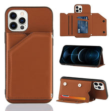 Load image into Gallery viewer, Skin Feel PU + TPU + PC Back Cover Shockproof Case with Card Slots &amp; Holder &amp; Photo Frame, For iPhone X / XS, For iPhone XR, For iPhone XS Max, For iPhone 11 Pro, For iPhone 11, For iPhone 11 Pro Max, For iPhone 12 mini, For iPhone 12 / 12 Pro         ...