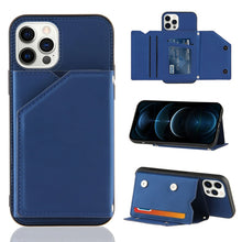 Load image into Gallery viewer, Skin Feel PU + TPU + PC Back Cover Shockproof Case with Card Slots &amp; Holder &amp; Photo Frame, For iPhone X / XS, For iPhone XR, For iPhone XS Max, For iPhone 11 Pro, For iPhone 11, For iPhone 11 Pro Max, For iPhone 12 mini, For iPhone 12 / 12 Pro         ...