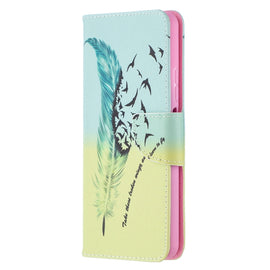 Colored Drawing Pattern Horizontal Flip Leather Case with Holder & Card Slots & Wallet, For Huawei P smart 2021 / Y7a, For Samsung Galaxy A12