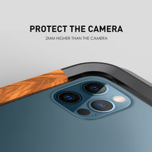 Load image into Gallery viewer, R-JUST Metal + Wood Frame Protective Case, For iPhone 12 mini, For iPhone 12 / 12 Pro, For iPhone 12 Pro Max
