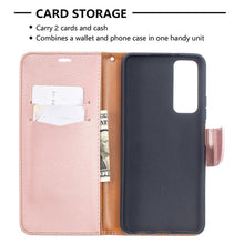 Load image into Gallery viewer, Litchi Texture Pure Color Horizontal Flip PU Leather Case with Holder &amp; Card Slots &amp; Wallet &amp; Lanyard, For Huawei P smart 2021 / Y7a, For Samsung Galaxy A12