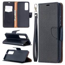 Load image into Gallery viewer, Litchi Texture Pure Color Horizontal Flip PU Leather Case with Holder &amp; Card Slots &amp; Wallet &amp; Lanyard, For Huawei P smart 2021 / Y7a, For Samsung Galaxy A12